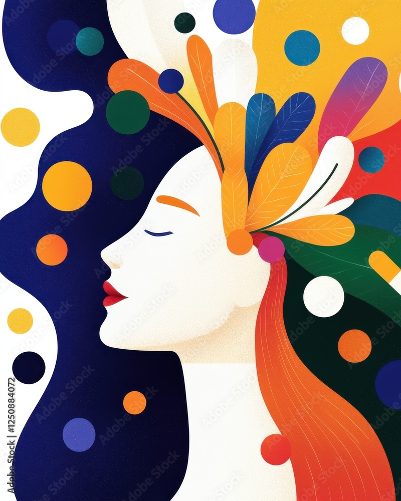 Poster creative expression through colorful portrait art digital design abstract environment artistic viewp