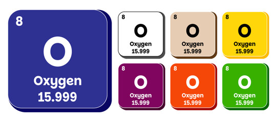 O, Oxygen element vector icon, periodic table element. Vector illustration EPS 10 File. Isolated on white background.