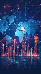 Visual representation of global economic growth through data trends and analytics