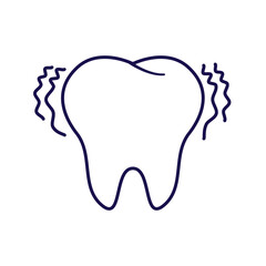 Obraz premium A minimalistic outline icon of a sensitive tooth dental Ideal for medical, healthcare, and dentistry-related designs