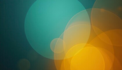 Abstract bokeh circles of teal and orange. Background light effect. Use for wallpapers, social media posts, or website design
