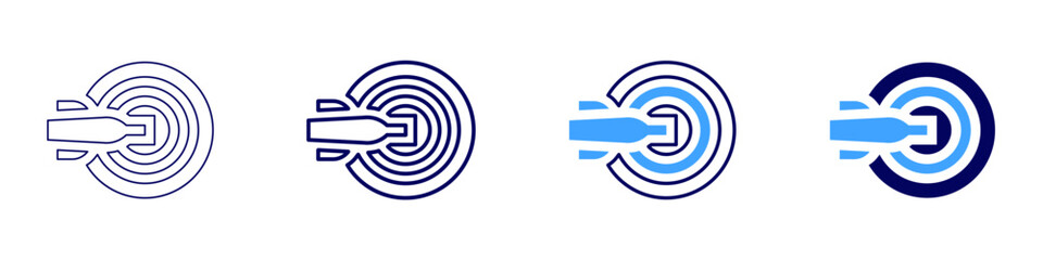 Goal setting habits icon in 4 different styles. Thin Line, Line, Bold Line, Duotone. Duotone style. Editable stroke