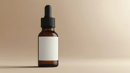 Naklejka premium A brown glass bottle with a simple white label, often used for storing or displaying liquids