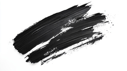 "Abstract Black Brush Strokes on White Background – Grunge Artistic Texture."

