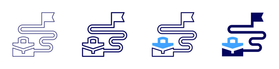 Productivity goal setting icon in 4 different styles. Thin Line, Line, Bold Line, Duotone. Duotone style. Editable stroke