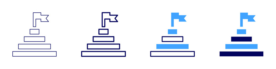 Strength goal icon in 4 different styles. Thin Line, Line, Bold Line, Duotone. Duotone style. Editable stroke