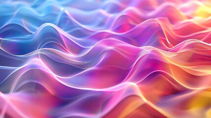 Abstract wavy background with a gradient of blue, pink, and orange.
