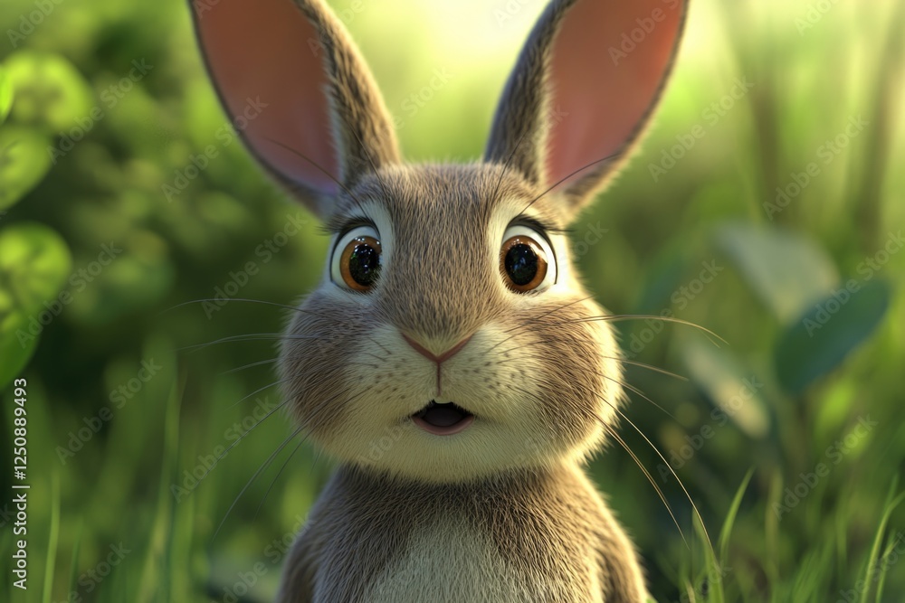 Poster close-up of a rabbit in a natural environment