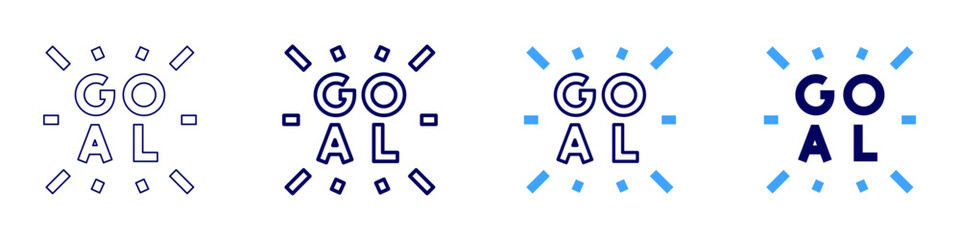 Team collaboration goal icon in 4 different styles. Thin Line, Line, Bold Line, Duotone. Duotone style. Editable stroke