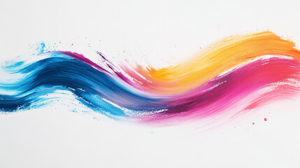"Paintbrush with Colorful Stroke on White Background"

