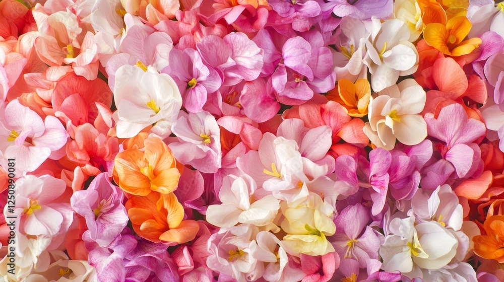 Aufkleber A captivating display of freesia blooms in an array of colors, highlighting their delicate petals and intricate details