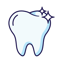 A minimalistic outline icon of a shinny tooth dental Ideal for medical, healthcare, and dentistry-related designs