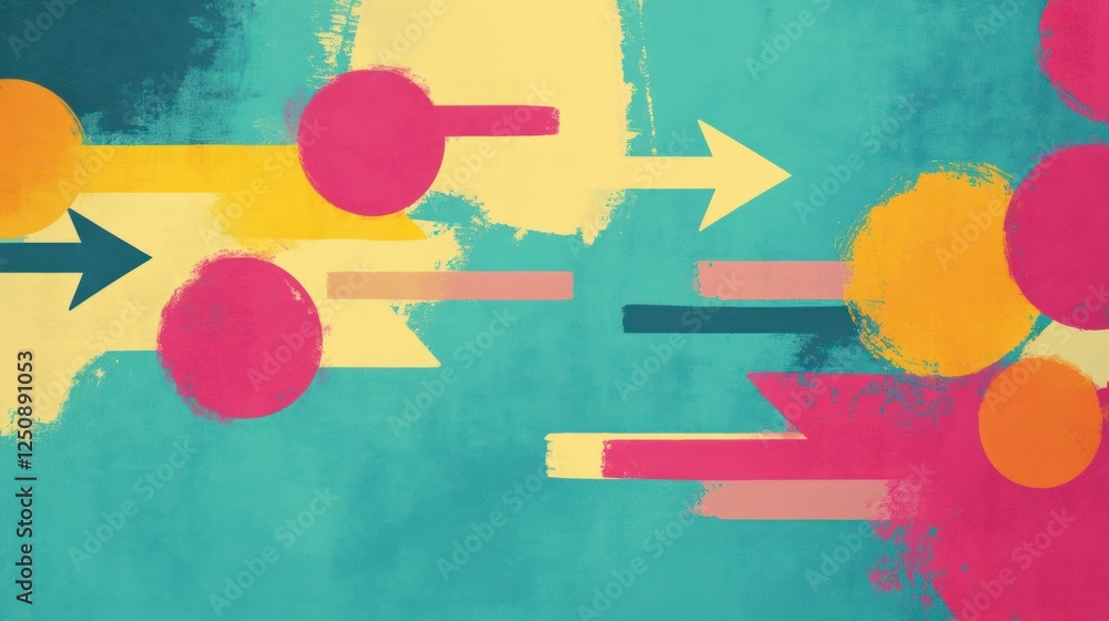 Aufkleber colorful abstract background with geometric shapes and arrows for creative design projects