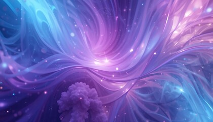 Cosmic Nebula  Abstract Purple Blue Swirls  Glowing Galaxy Background
