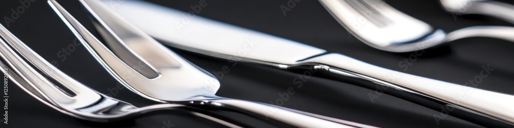 Poster a close-up shot of silverware on a table