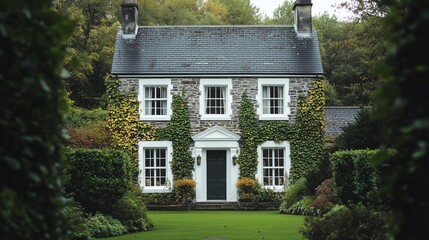 northern irish house with white sash windows