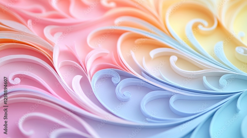 Poster A detailed view of vibrant paper art with intricate designs and patterns