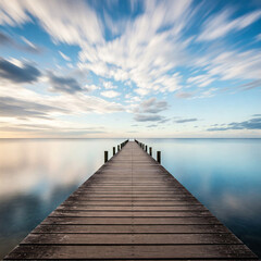 Fototapeta premium wooden pier on the lake