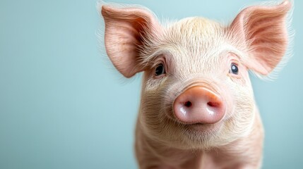 Fototapeta premium Cute Pink Piglet Portrait