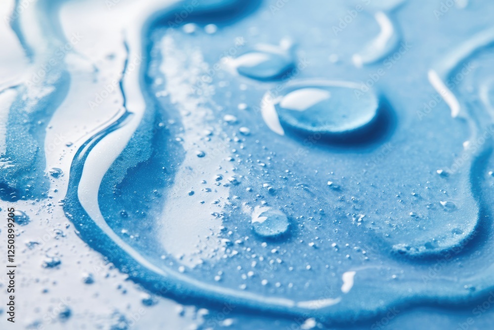 Poster a high-angle view of individual water droplets on a surface, ideal for use in illustrations about wa
