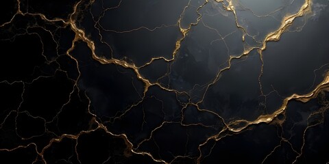 Elegant Black Marble with Gold Veins – High-Resolution Texture