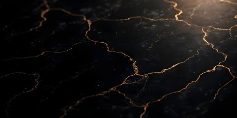 Elegant Black Marble with Gold Veins – High-Resolution Texture
