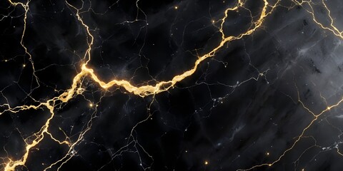 Elegant Black Marble with Gold Veins – High-Resolution Texture