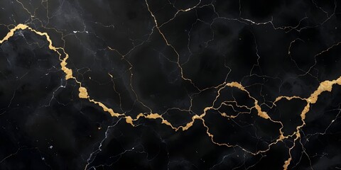 Elegant Black Marble with Gold Veins – High-Resolution Texture