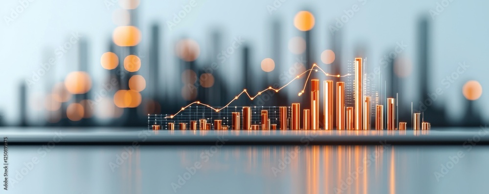 Aufkleber futuristic energy graphs production systems and data visualization depicting business analytics tech