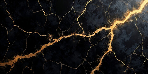 Elegant Black Marble with Gold Veins – High-Resolution Texture