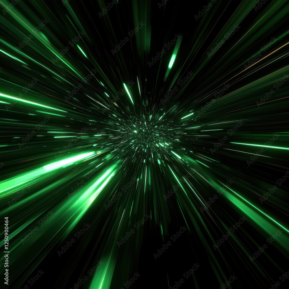 Aufkleber dynamic fast motion in a vibrant green and black abstract setting, evoking a sense of speed and ener