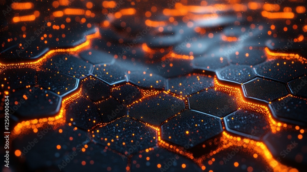 Aufkleber Abstract glowing hexagonal pattern.