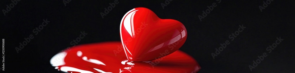 Aufkleber A close-up shot of a red heart-shaped object with a textured surface and subtle lighting