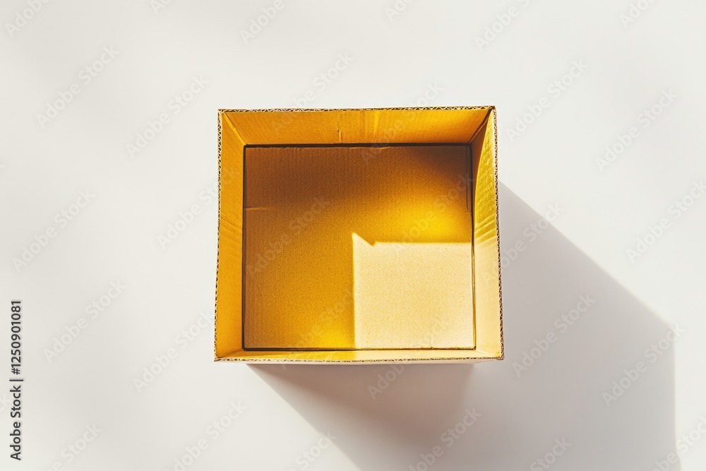 Poster a bright yellow box with a small square inside