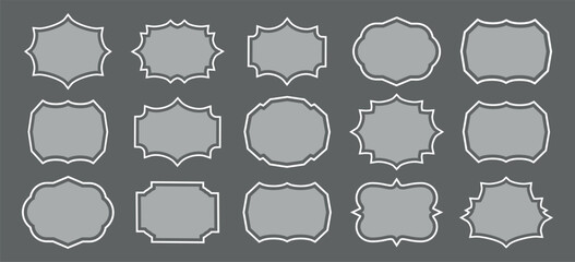 Fototapeta premium Ornamental label frames. Set of luxury vintage frames, collection of retro labels, Royal wedding insignia, sale sticker or invitation card. Isolated vector illustration.