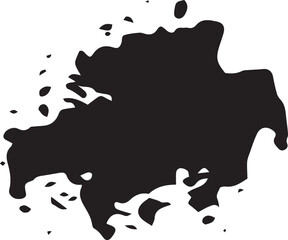  Monochrome graphic with expressive black spots and a minimalist design