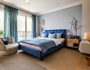 Tidy and Organized Bedroom Generated image