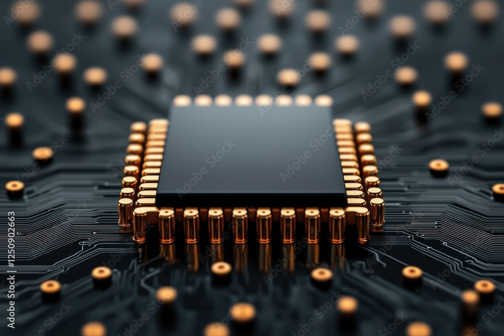 Aufkleber futuristic microchip design made from recycled and sustainable materials showcasing the innovative u