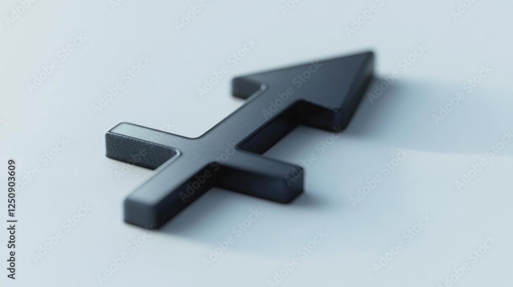 Aufkleber A close-up shot of a black arrow on a white background, ideal for use in presentations or designs where a clear and simple image is needed