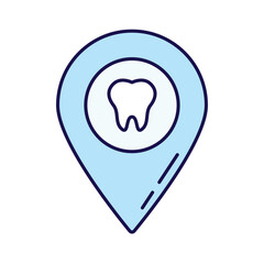 A minimalistic outline icon of a dental location Ideal for medical, healthcare, and dentistry-related designs