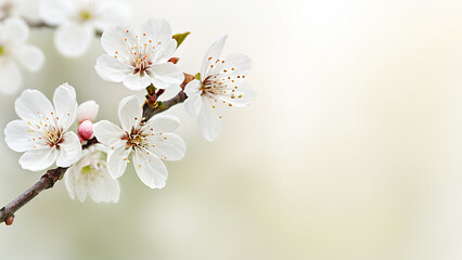 Fototapeta premium white flowers on a branch of a tree