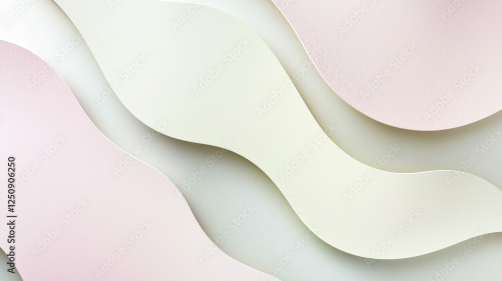 Poster soft, flowing curves create a soothing abstract pattern in gentle pastel colors. the design features
