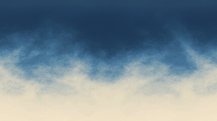 Obraz premium Abstract gradient depicting a transition from deep blue to light beige, resembling a sky with soft, cloud-like textures. Ideal for backgrounds and artistic designs