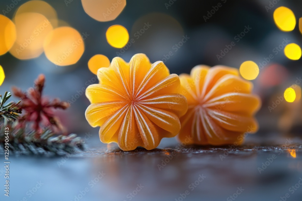 Poster a pair of oranges placed on a flat surface
