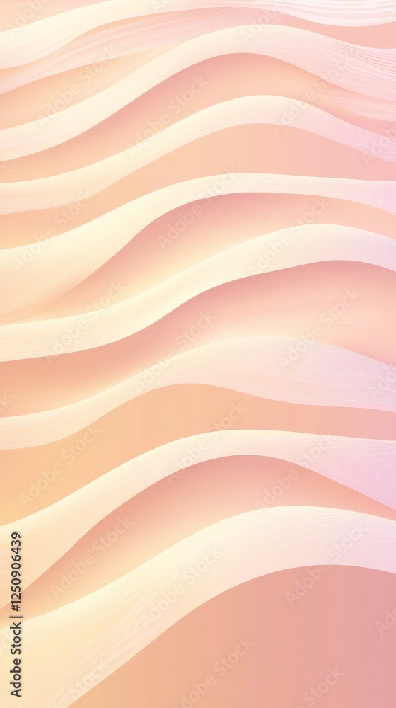 Poster soft pastel waves flow seamlessly across the canvas, creating a calming and harmonious pattern. the 