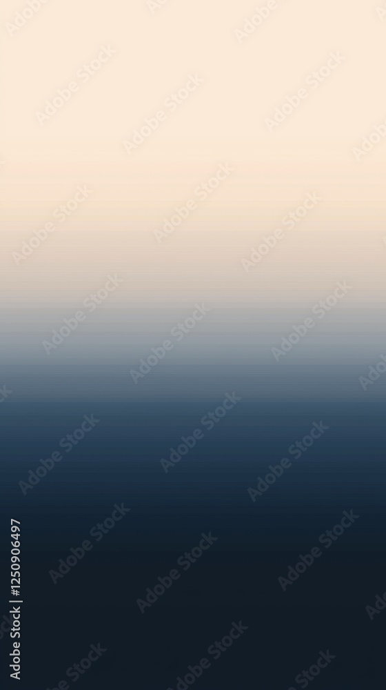 Poster elegant gradient blending soft beige into deep blue, creating a calming and serene visual effect. id