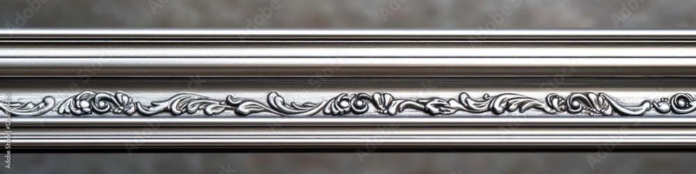 Aufkleber a close-up shot of a silver frame with a intricate pattern