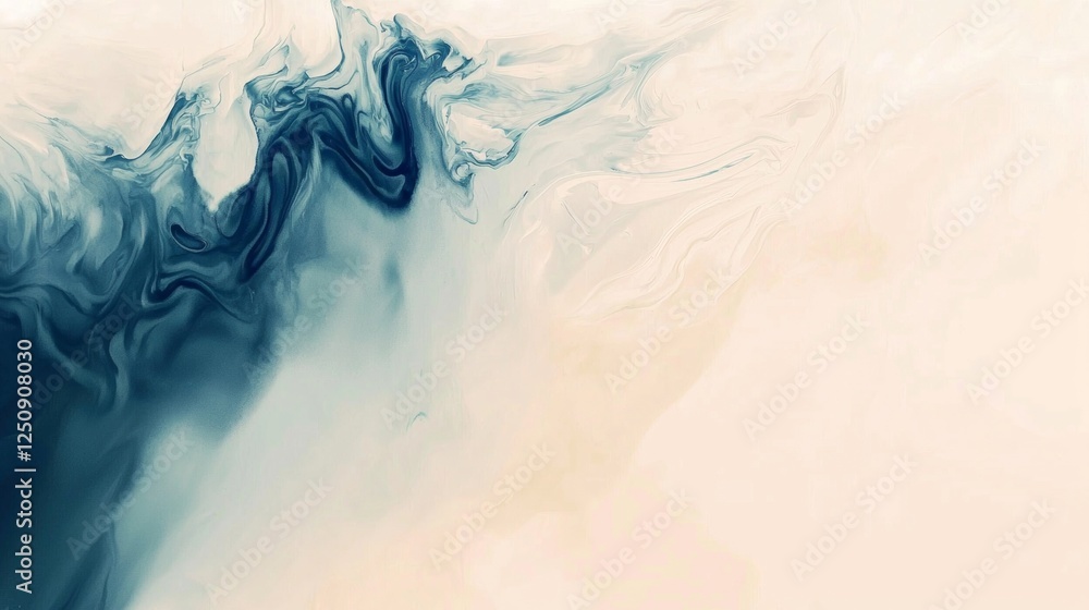Aufkleber abstract fluid art featuring dynamic blue and white swirls, creating a sense of movement and depth. 