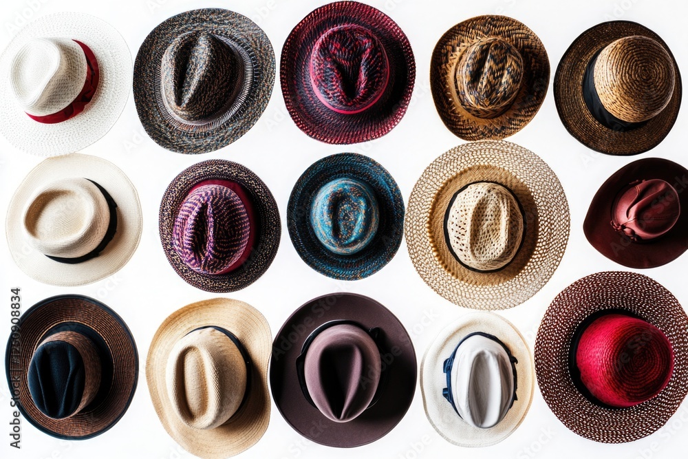 Aufkleber a collection of hats arranged in a circular formation
