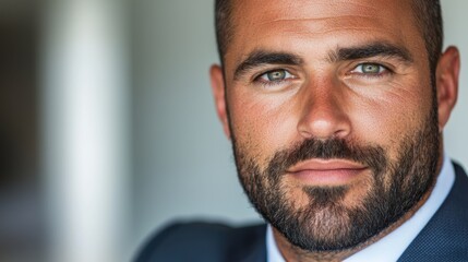 Fototapeta premium Portrait of a Sharp Professional Businessman Isolated on a White Background The Subject Exudes Confidence Poise and an Authoritative Presence